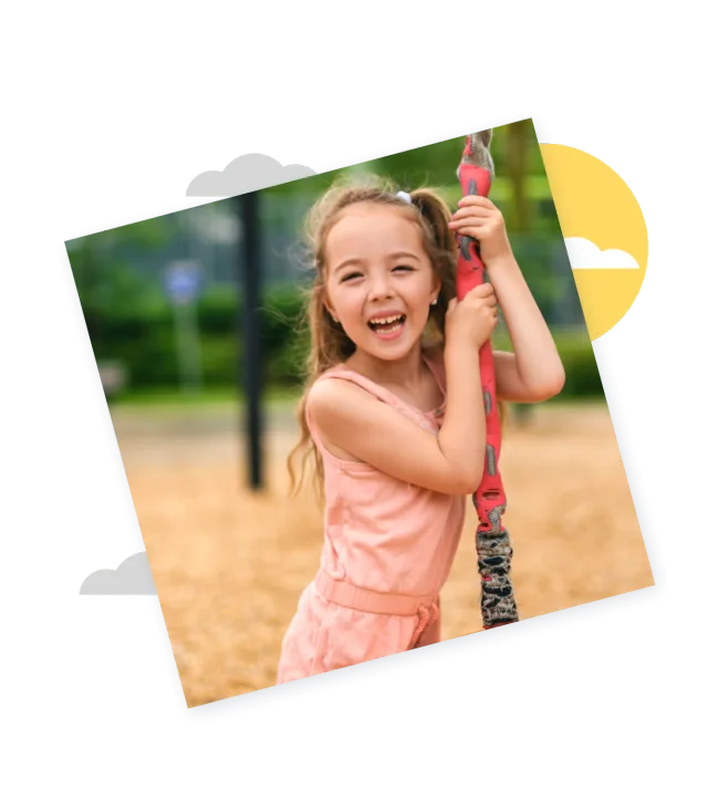 Playandlearning kindergarten on playground girl